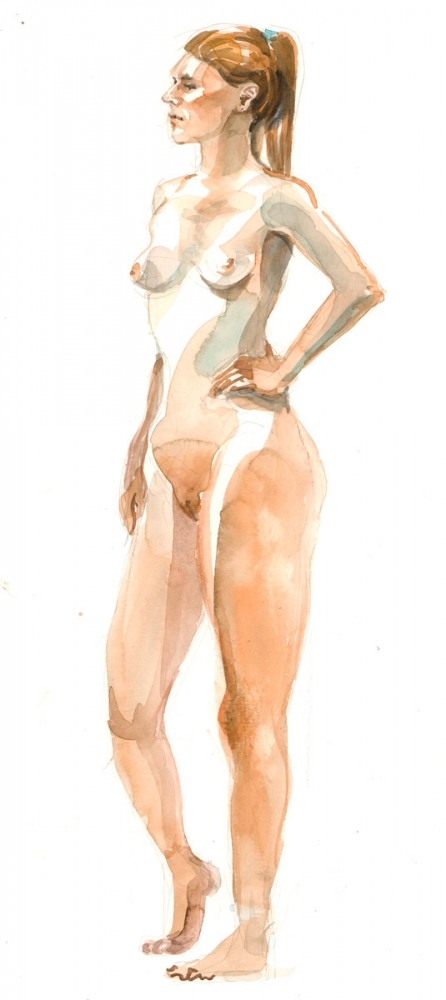 Figure study, watercolor, 2016
