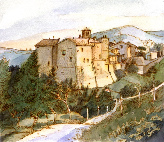Collemancio, watercolor, 2010